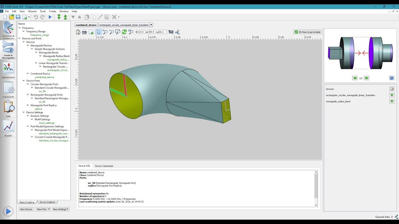 CHAMP 3D: How to create a simple waveguide assembly in CHAMP 3D