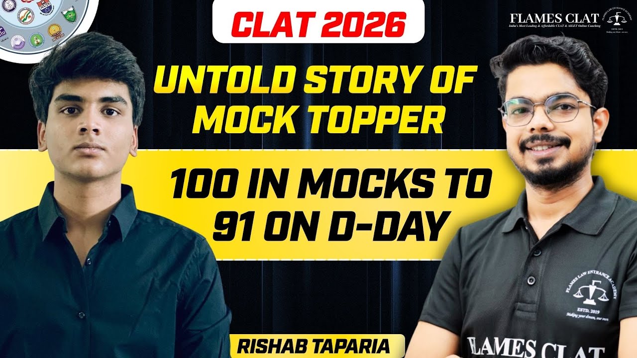 CLAT 2026 Topper's Talk : Rishab Taparia, AIR 1075 │ FLAMES CLAT
