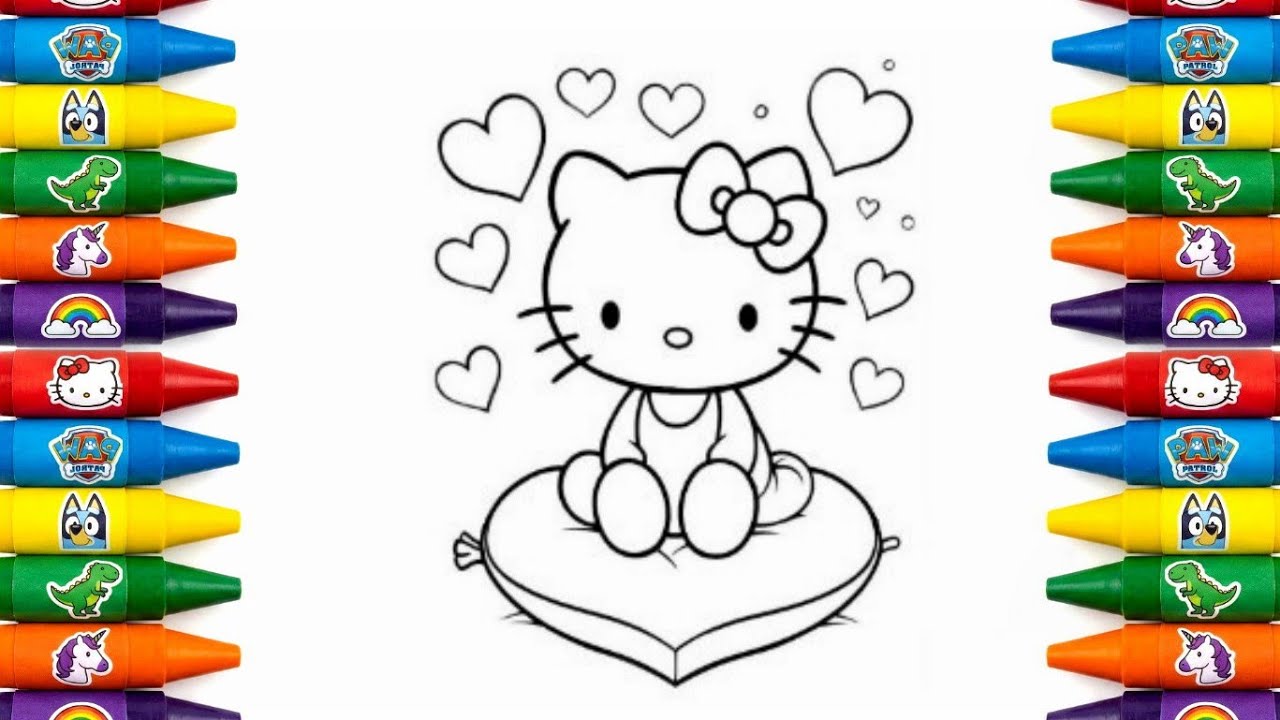 Hello Kitty Drawing for Kids | Easy Coloring 🖍️🎀