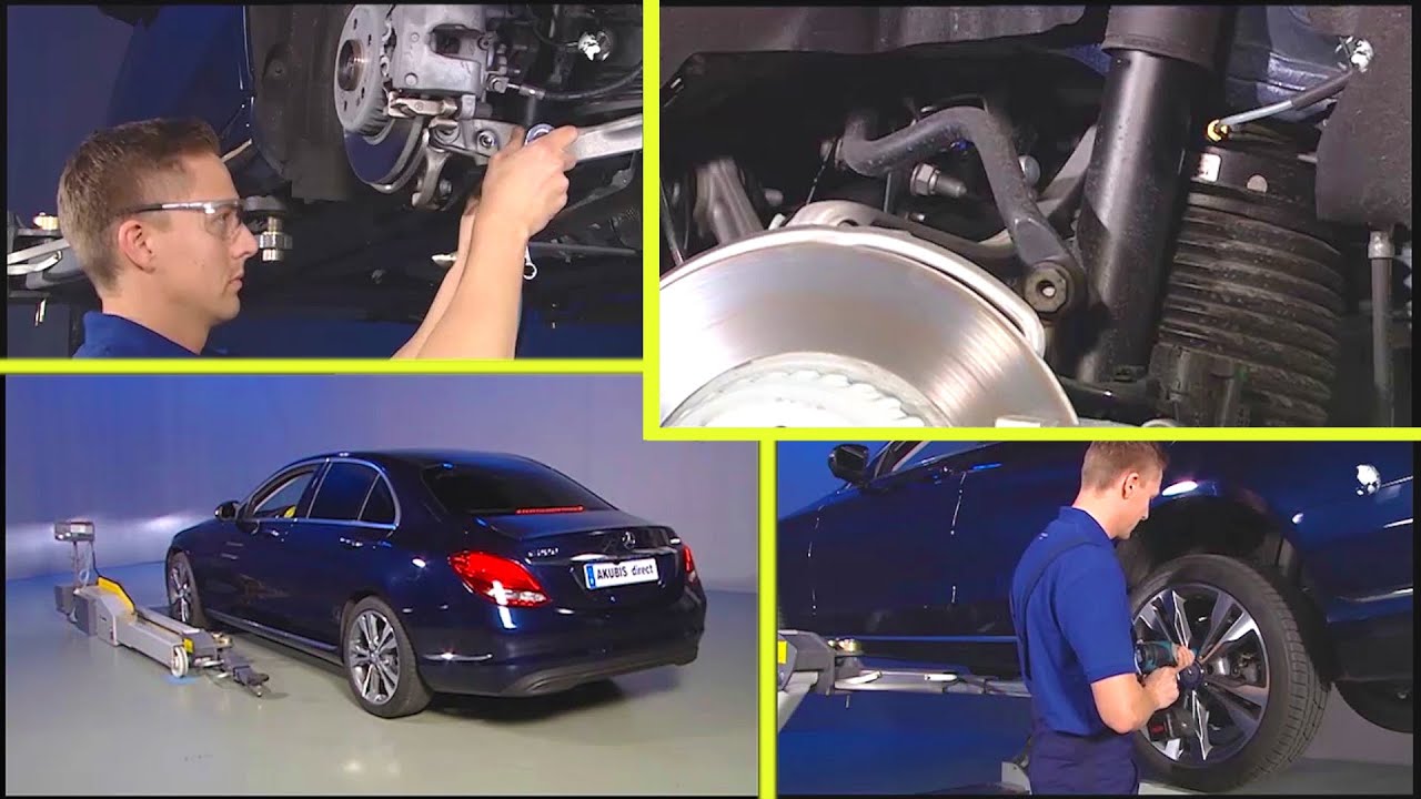 Техническое обслуживание Mercedes-Benz: снятие и установка пневморессоры (W205, W213, W253)