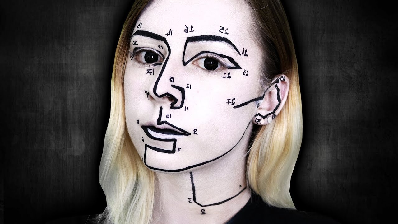 DESSIN HUMAIN NOIR ET BLANC / Maquillage Halloween Facile