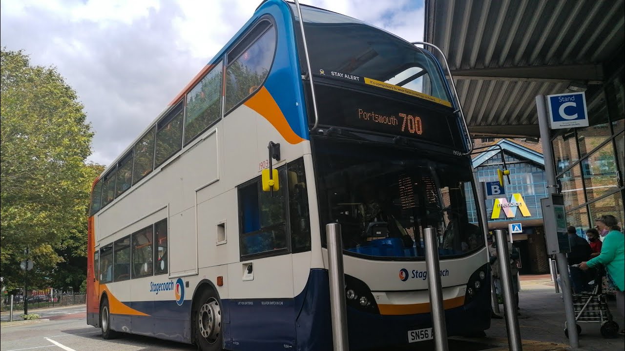*Motorway Thrash* Stagecoach in Portsmouth ADL Trident/ADL Enviro 400 19034 (SN56 AWA) on Route 700