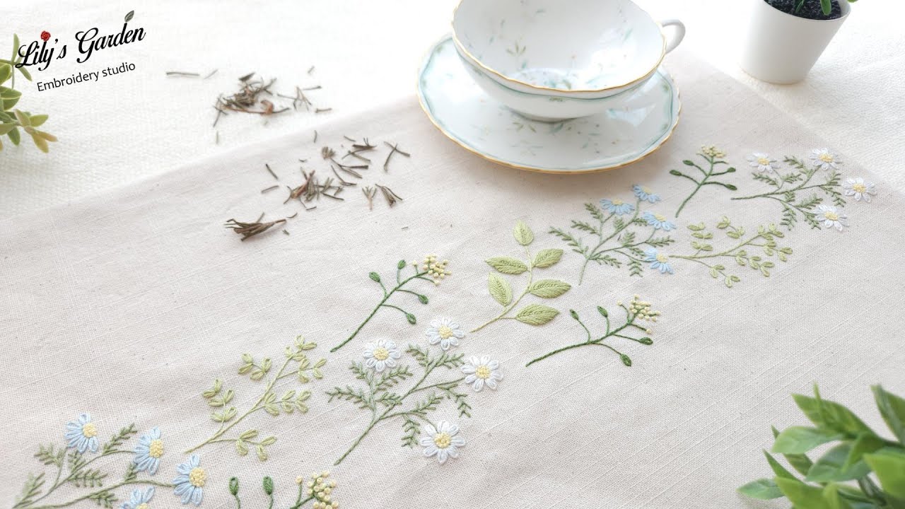 Eng sub [릴리스가든 프랑스자수] 야생화 테이블매트 만들기 French embroidery Making a Wildflower Table Mat