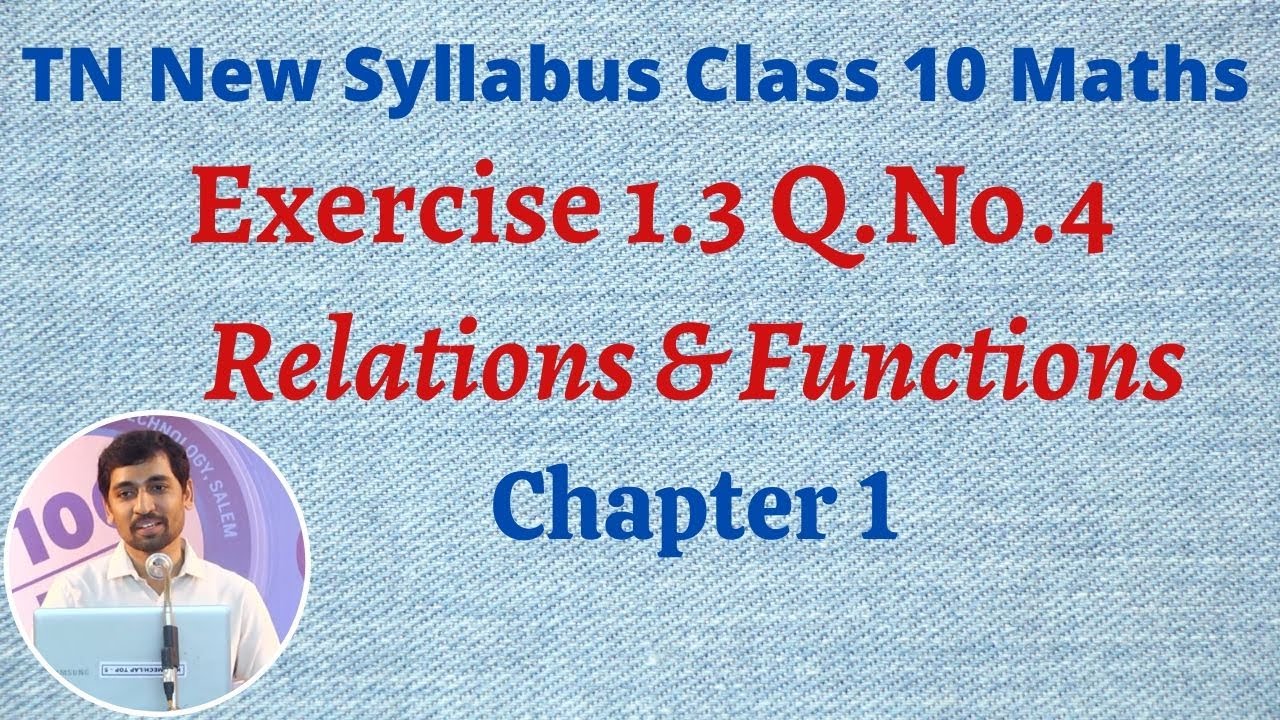 TN New Syllabus 10th Maths  Chapter 1 Relations And Functions Exercise 1.3 Sum 4