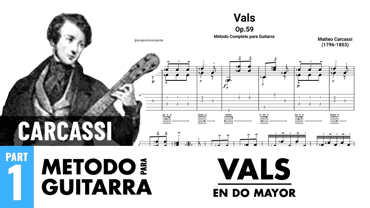 Matteo Carcassi - Op.59, Vals | M&eacute;todo Completo para Guitarra - Primera Parte