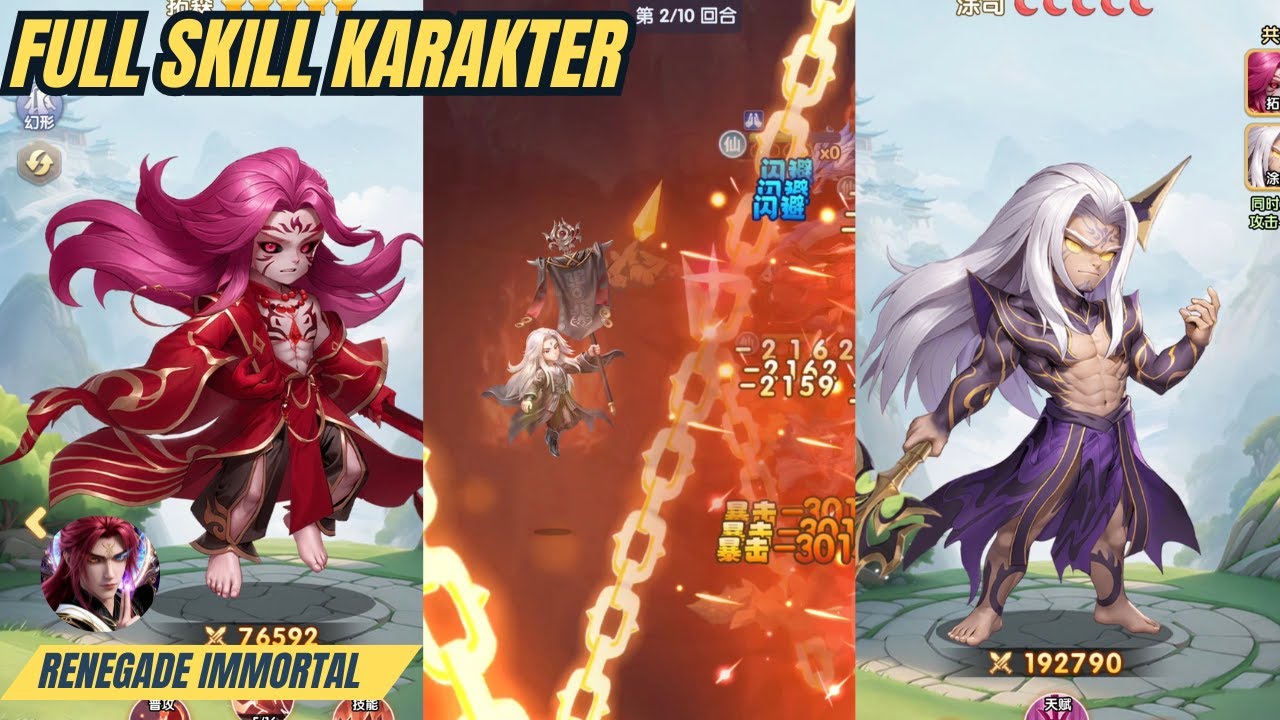 Lihat Full Skill Semua Karakter Renegade Immortal! Efek & Animasi Keren - Renegade Immortal Gameplay