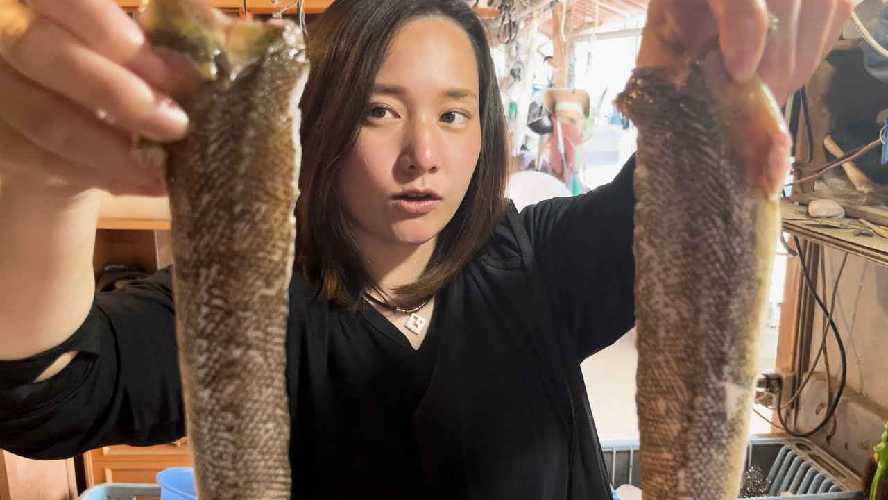 まる子が船釣り！マゴチを捌いて家族で喰らう！
