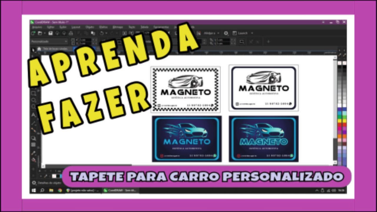 TAPETE DE PAPEL PERSONALIZADO PARA CARRO NO COREL
