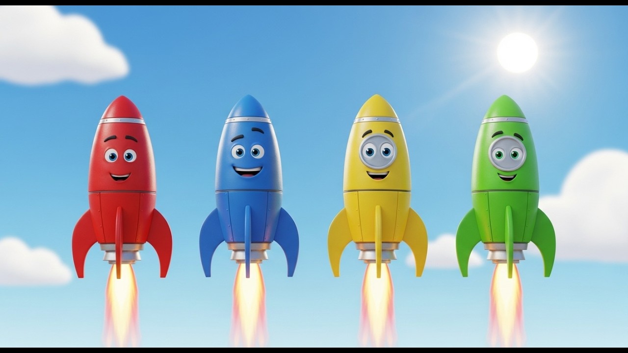 Four Little Rockets Zoom Zoom Zoom | Outer Space Adventure & Counting Songom