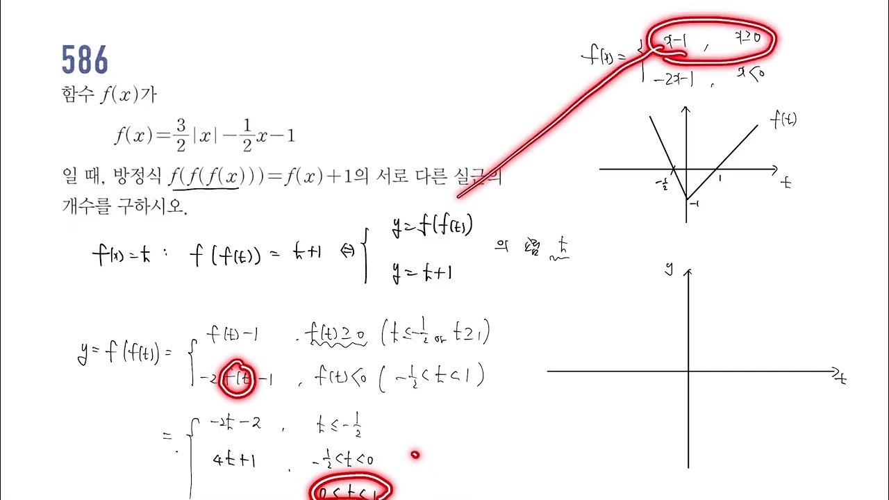 고쟁이 공통수학2 586번│함수│step3 내신 최상위권 굳히기를 위한 최고난도 유형