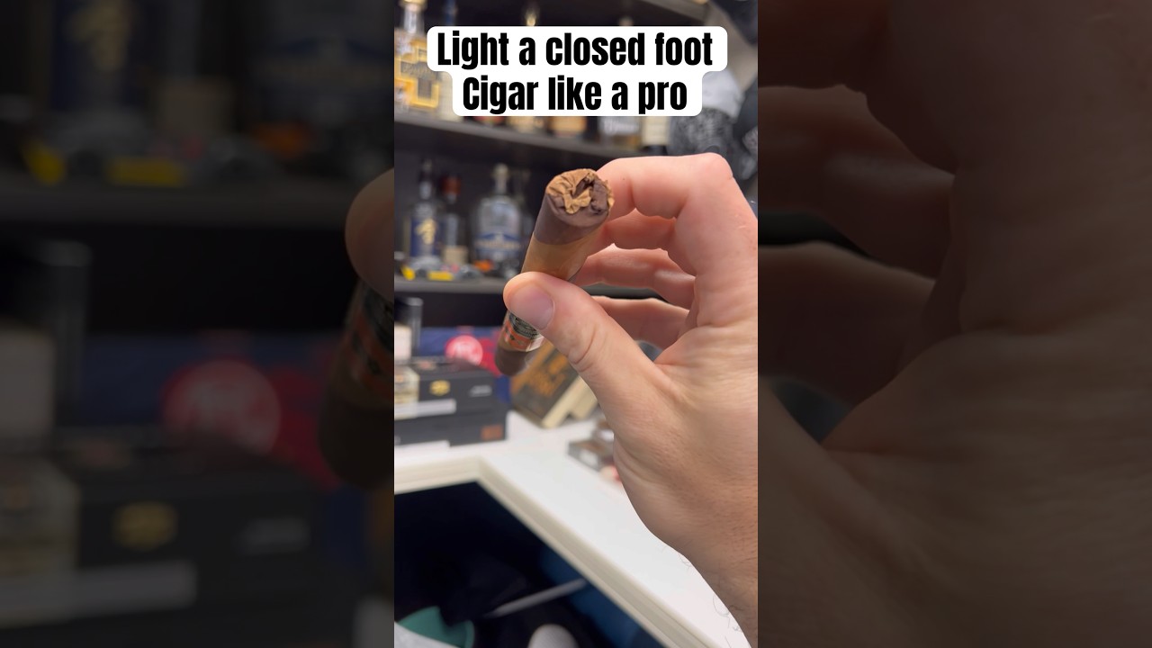 Light a cigar with a closed foot like a pro! #cigars #cigarsdaily #shorts