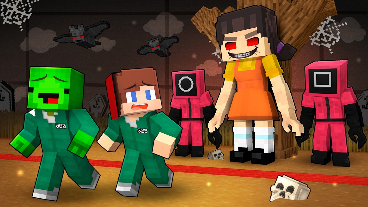 JJ and Mikey vs SQUID GAME.EXE - Maizen Minecraft Animation