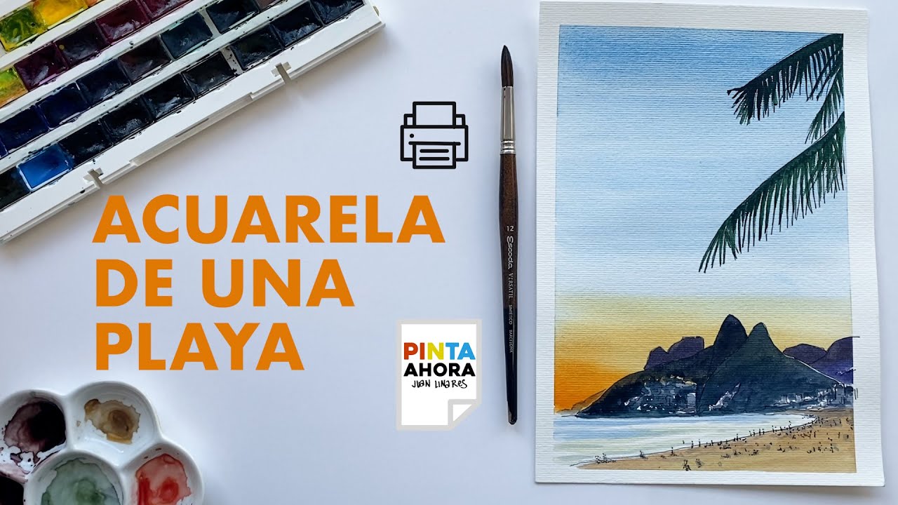 ACUARELA de una PLAYA | PintaAhora | Juan Linares