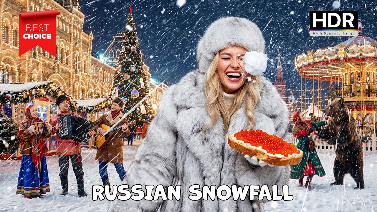 🔥 Это не та Москва, которую вы ожидаете ❄️ Снежная вечерняя прогулка • 4K HDR