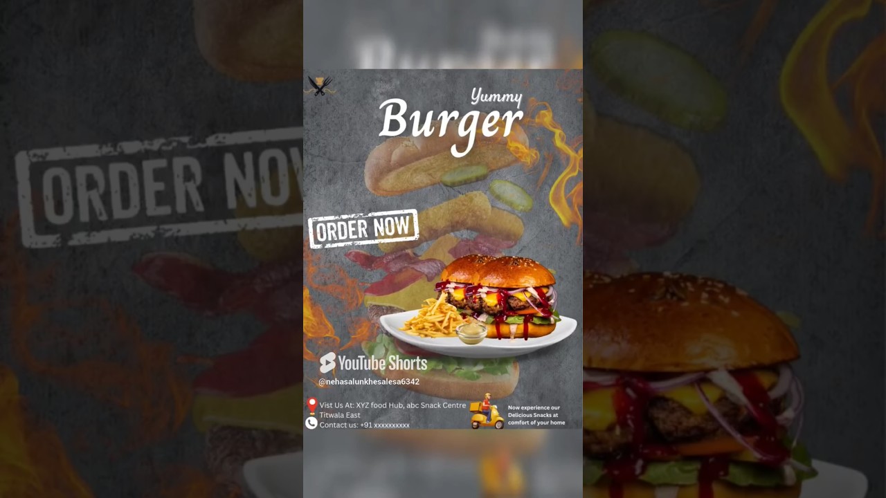 How to Design a Burger Ad in Canva 🍔🔥 | Easy Canva Tutorial