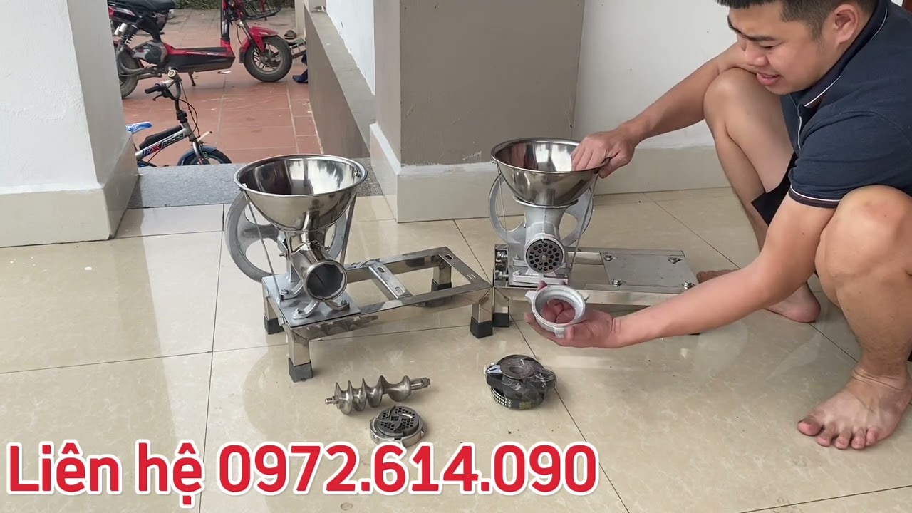 Máy ép cám viên xay xương xay cá xay thịt đa năng - ĐẦU 12 INOX VÀ ĐẦU 12 GANG