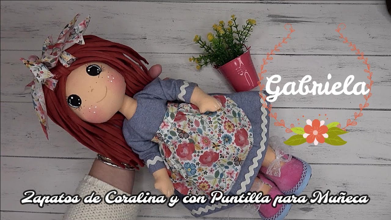Zapatos de Coralina y con Puntilla para Mu&ntilde;eca Country Gabriela #eltallerdeamparo