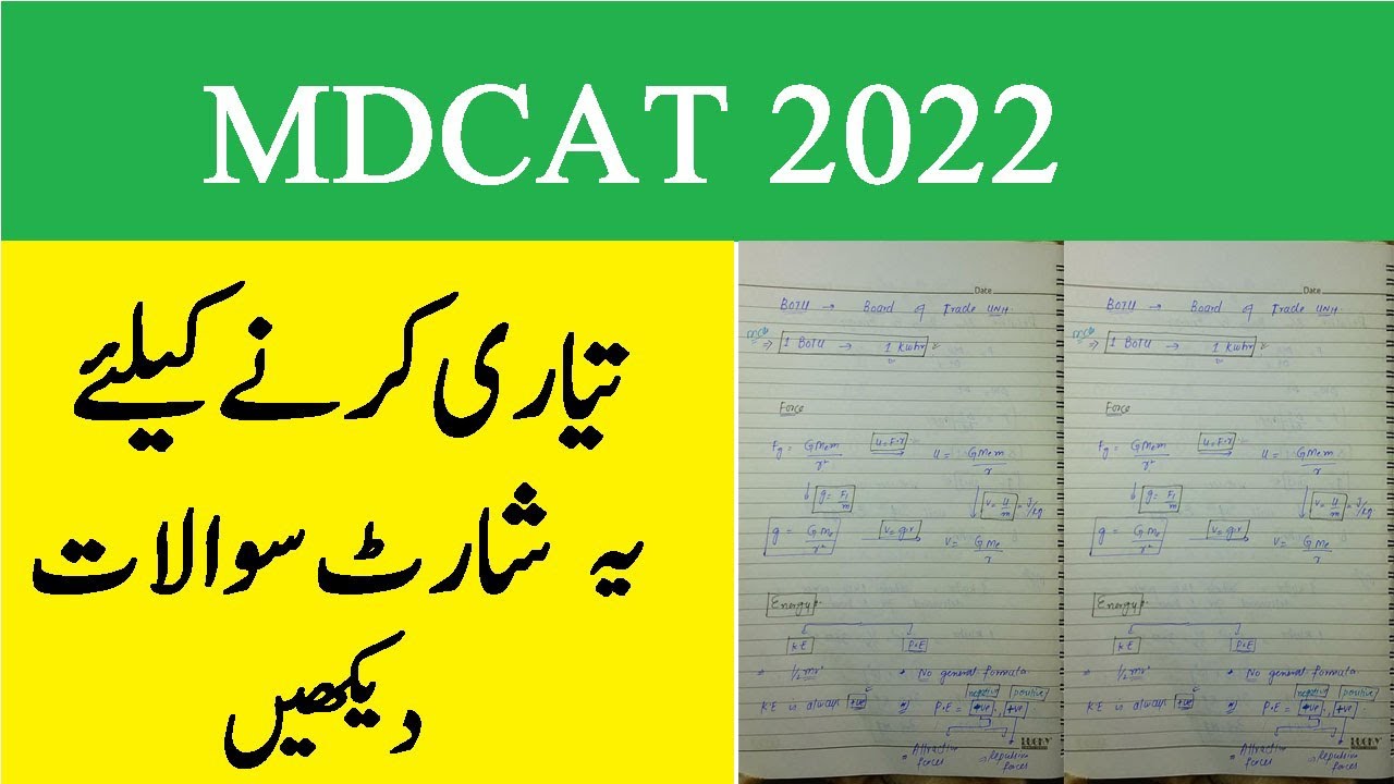 NMDCAT 2022 Latest News - MDCAT 2022 Notes - MDCAT 2022 Mind Keys - MDCAT 2022 Preparation - #NMDCAT