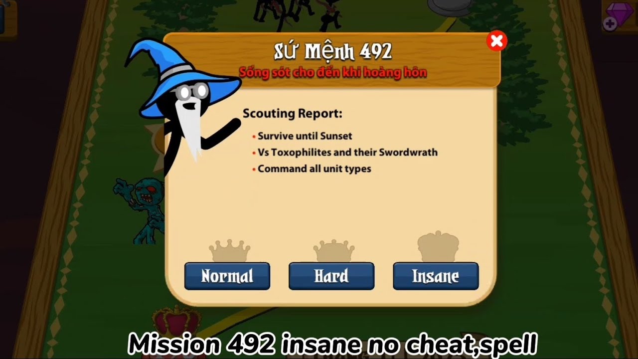 Weekly Mission 492 (insane) | No Spell-No Mod-No Cheat | Stick War Legacy
