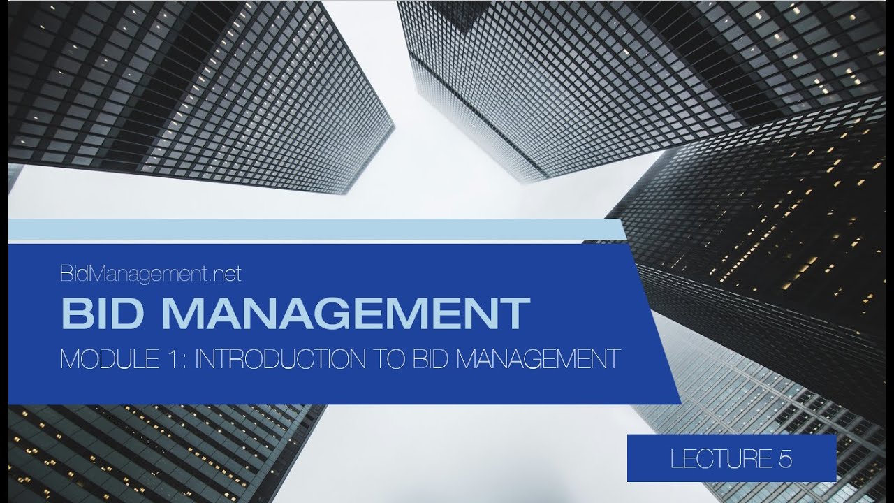 Module 1 Lecture 5   Leveraging Technology in Bid Management
