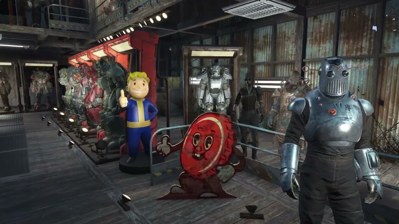 My Sanctuary Settlement build  Power Armor Collection. #fallout4  #fallout4settlementbuilding