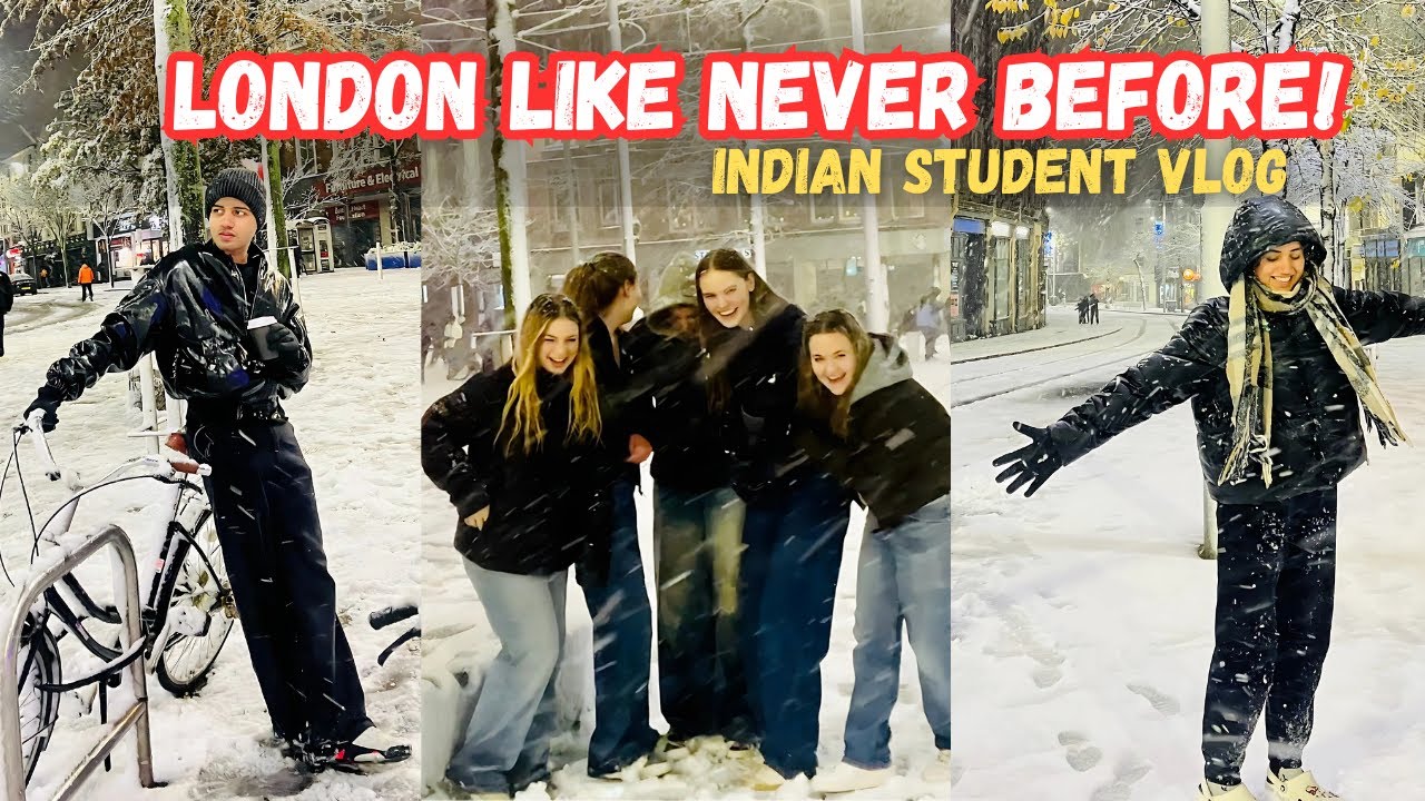 My First Snowfall in UK as an Indian Student 🇬🇧 || London Covered in Snow!