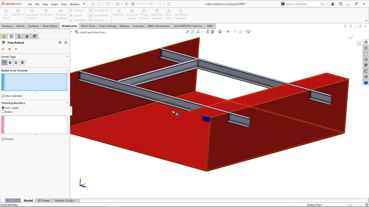 Lost SOLIDWORKS Lore: Weldment Trim with Indent