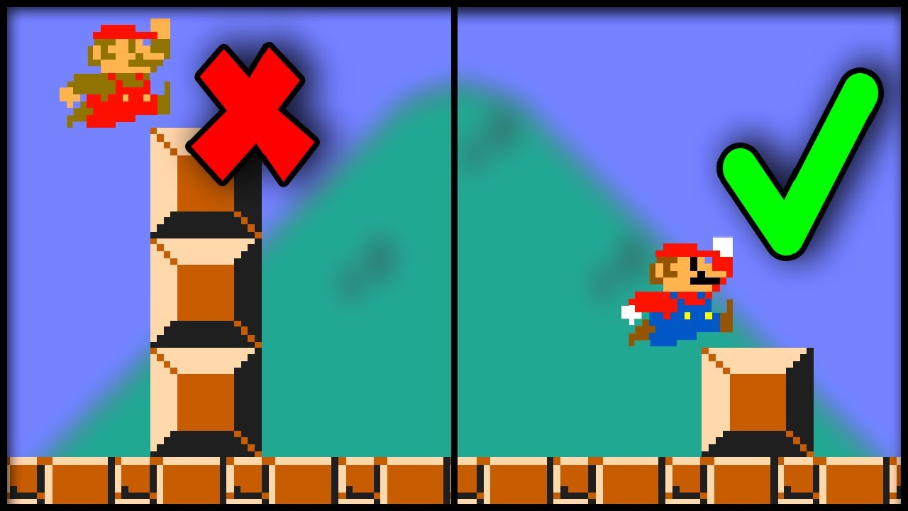 Mario, but he can only jump 1 block high! (Super Mario Bros. Rom Hack)