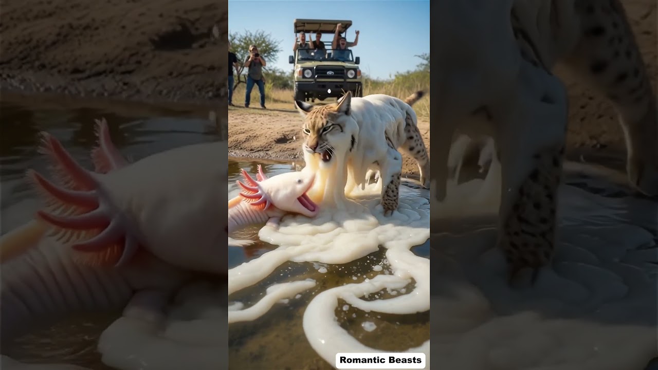 Axolotl trapping a lynx with unique method