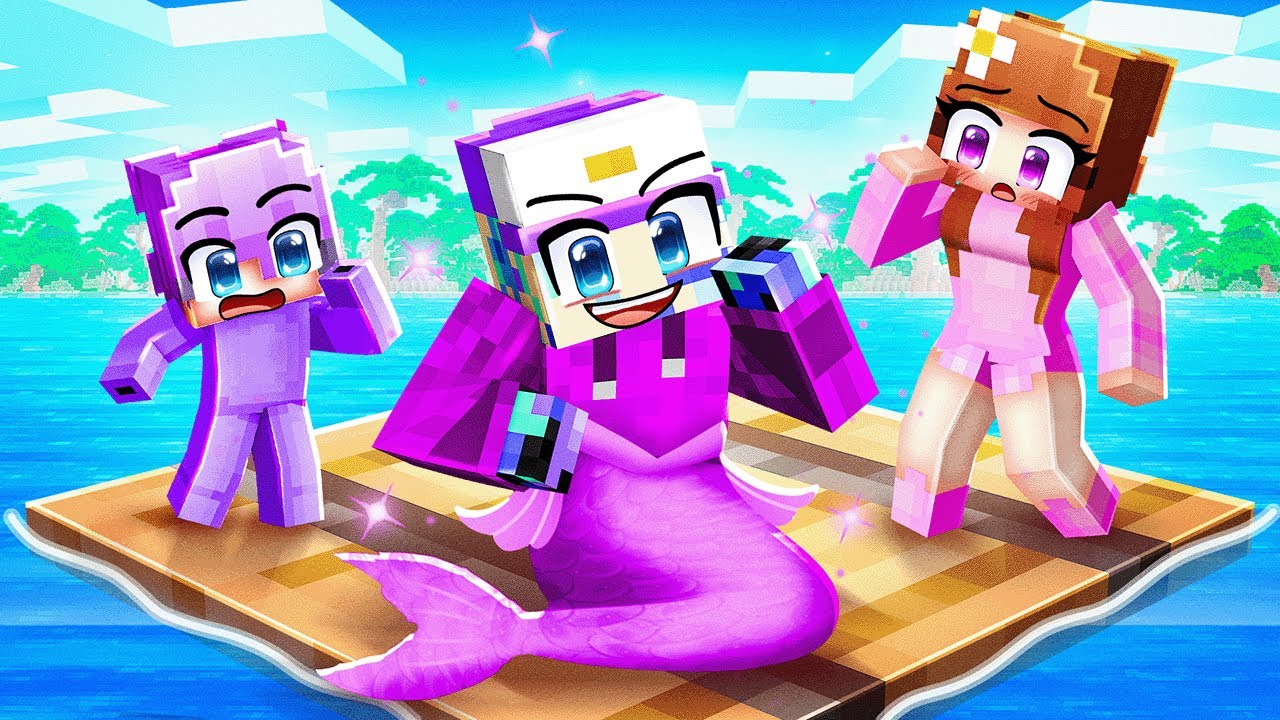 Я притворилась РУСАЛКОЙ на плоту в Minecraft!