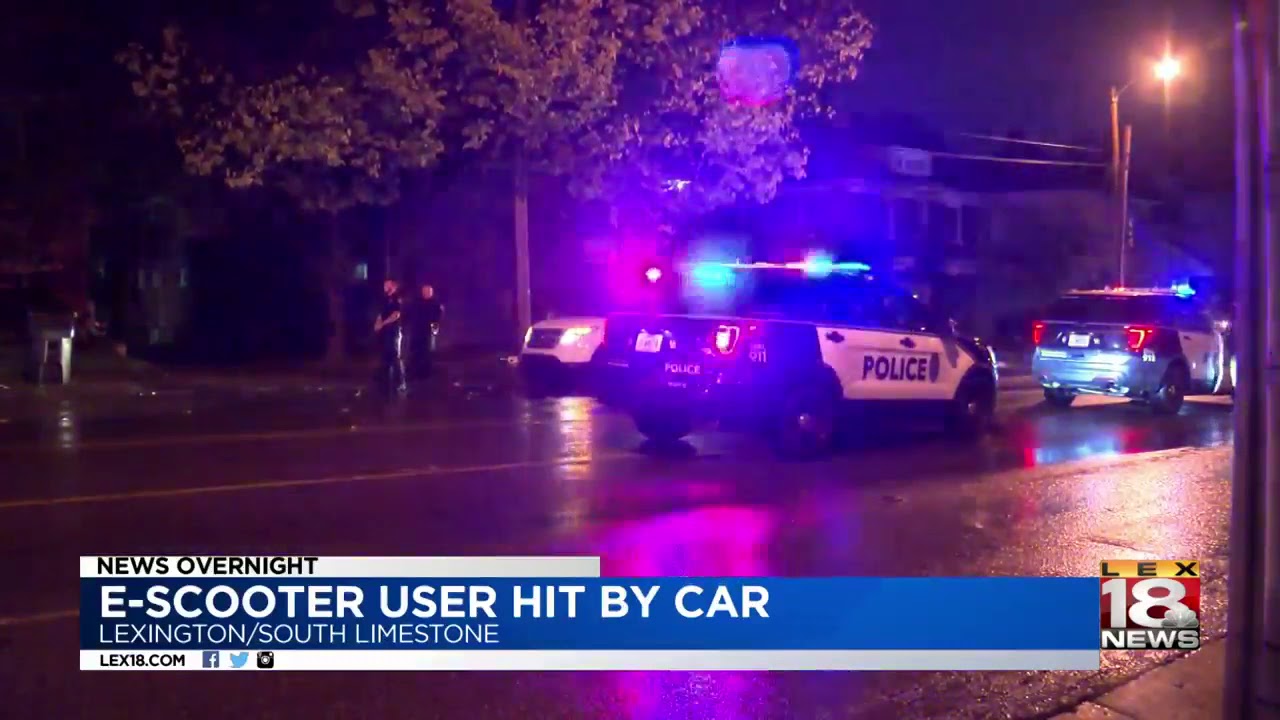 E-scooter user hit by car