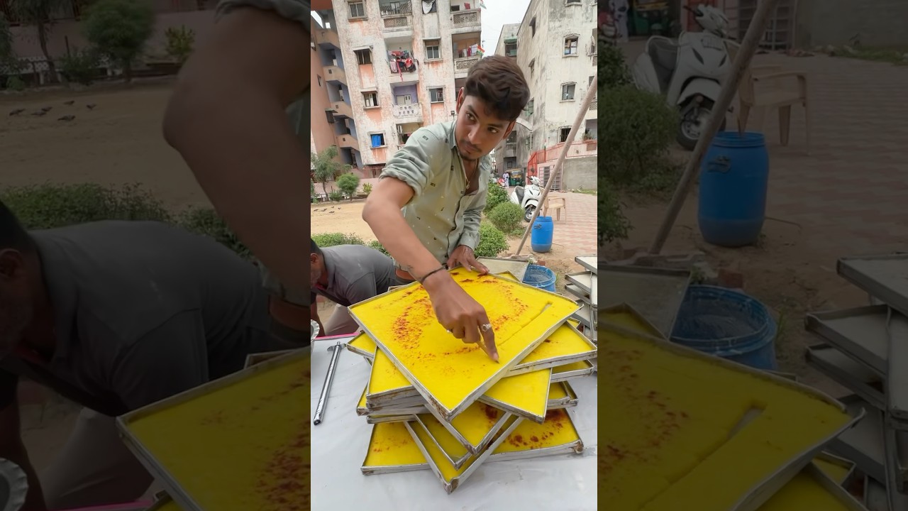 Art of Making Live Dhokla in Ahmedabad #shorts #indianstreetfood