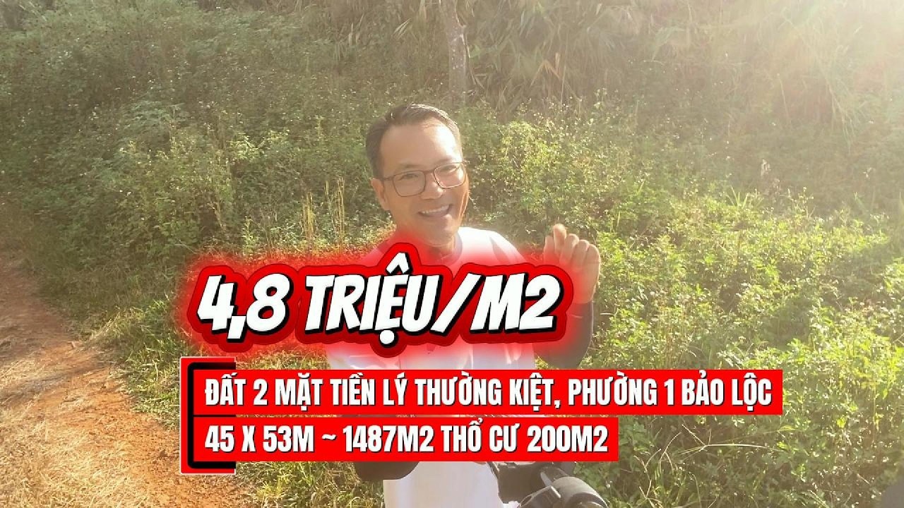 Đất Bảo Lộc 1487m2 View Hồ Nam Phương - Sát Chùa Trà 2 Mặt Tiền Có Thổ Cư Giá Rẻ