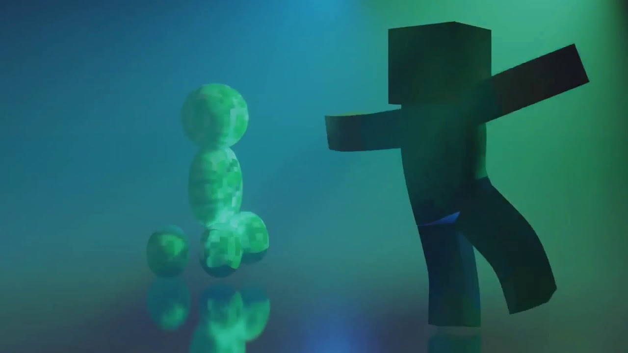 A cursed creeper dancing with Steve for 5 Minutes and 36 Seconds