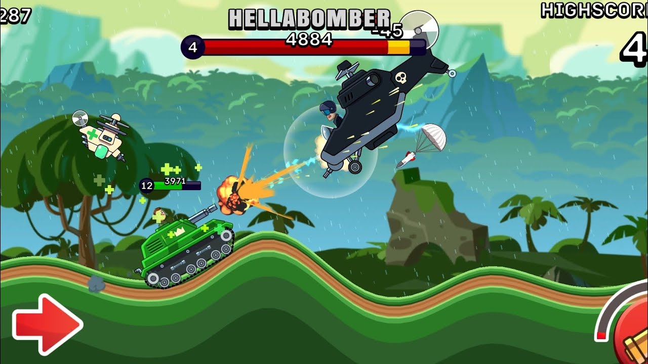 Hills Of Steel Titan Tank Vs Hellabomber Boss Tank | Stage 3 Jungle Patrol