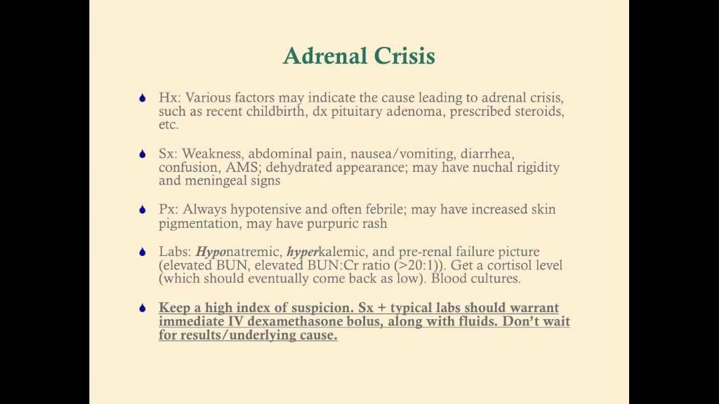 Acute Adrenal Insufficiency - CRASH! Medical Review Series