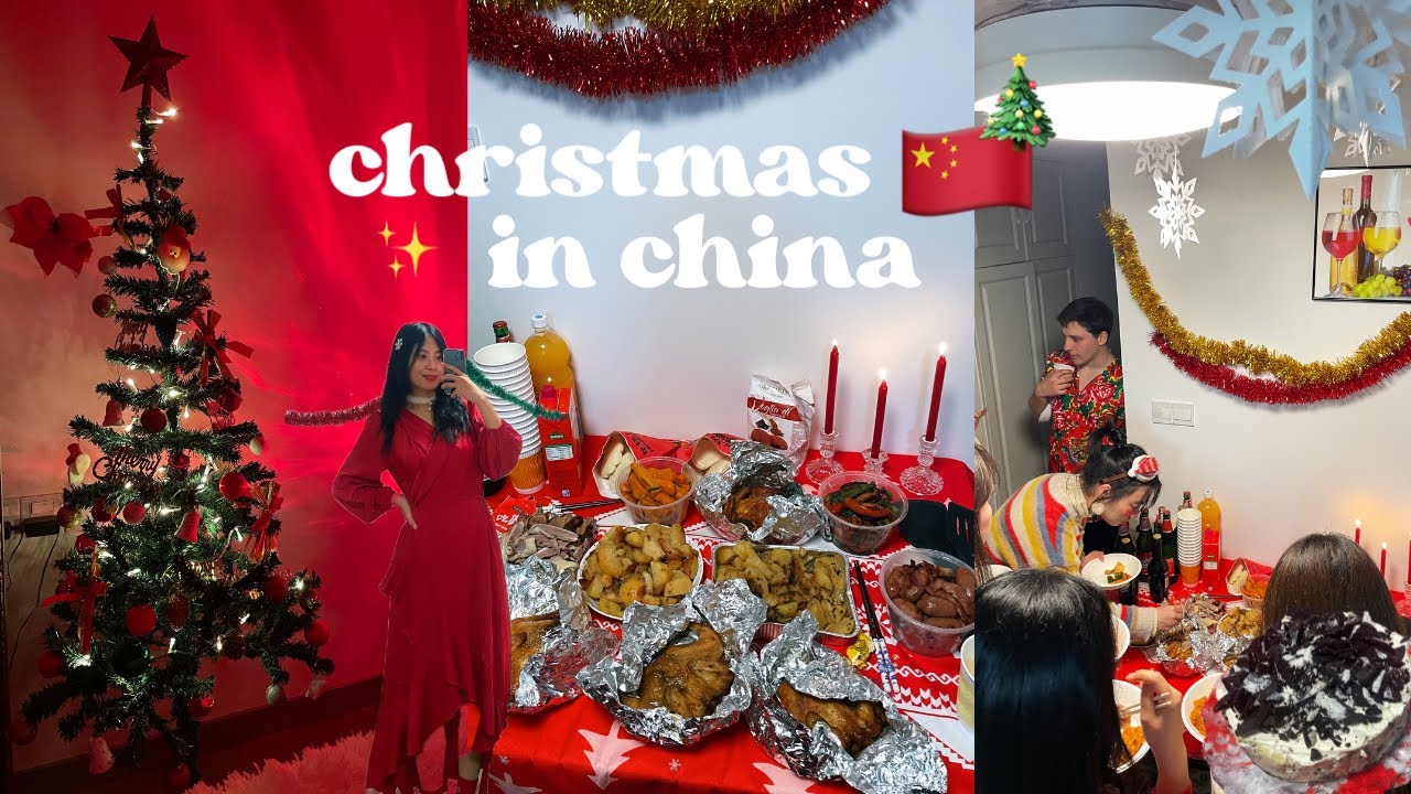 christmas in china vlog 🎄🎅🇨🇳 christmas tree decorating, hosting & cooking for 20 people ✨
