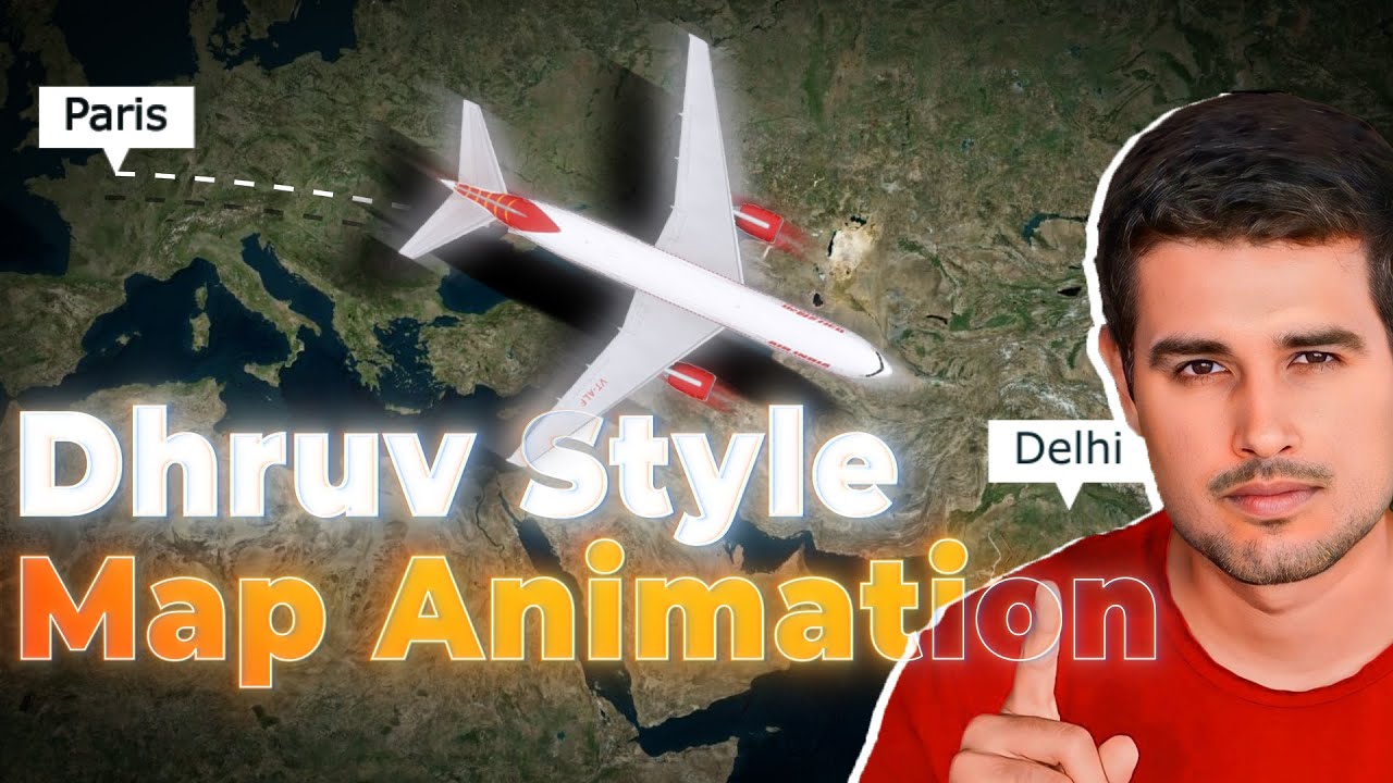 ANIMATE Plane Travel Maps like @dhruvrathee in 5 Minutes | After Effects