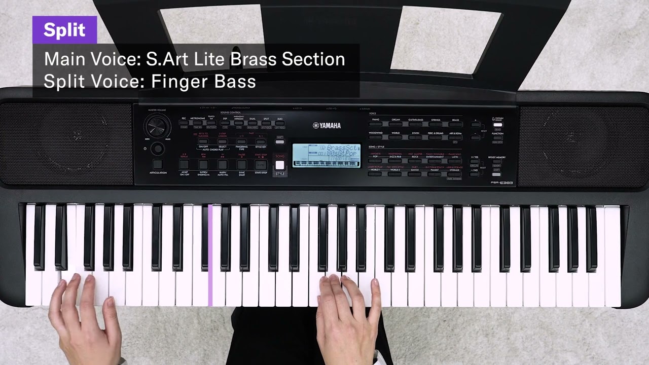 Yamaha Portable Keyboard PSR-E383 / YPT-380 Tutorial Video 10 - Dual/Split/Duo