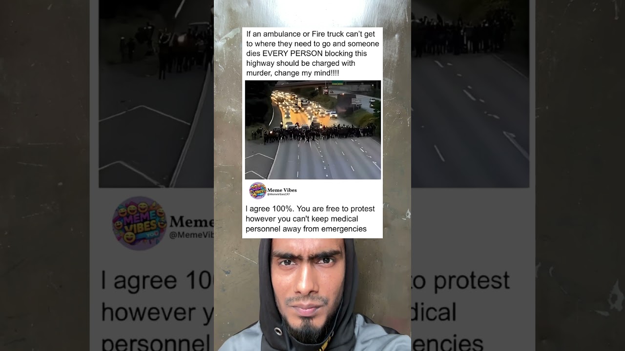 Protesters stopped traffic on a major highway
