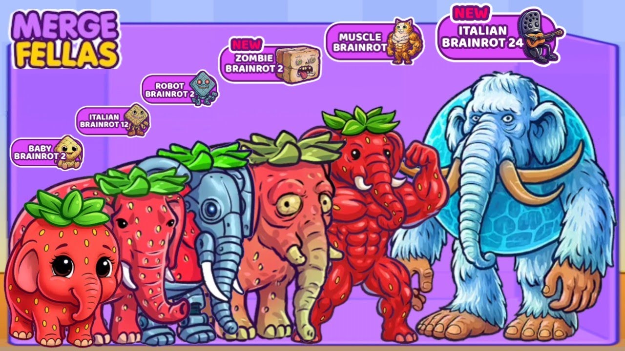 Merge Fellas BOSS + BOSS ⁉️ Brainrot 24,12, ZOMBIE 2, MUSCLE, ROBOT 2, BABY 2 - New Update max level