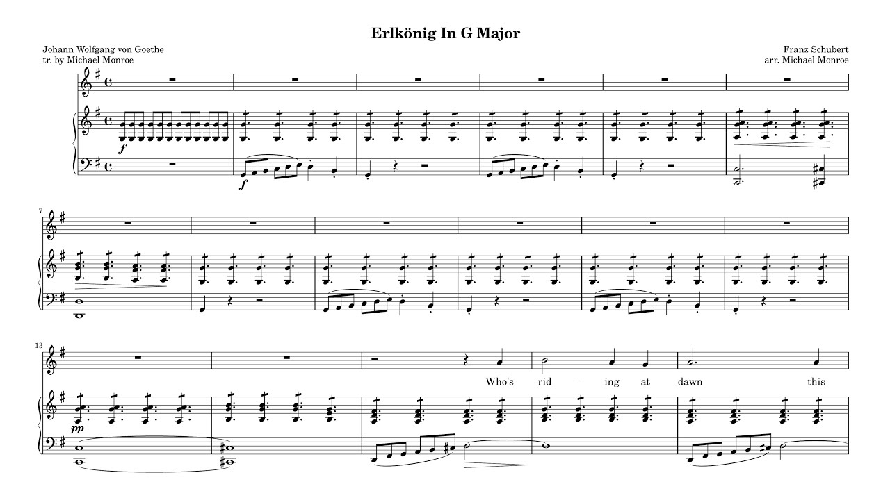 Erlkönig in G Major in English!