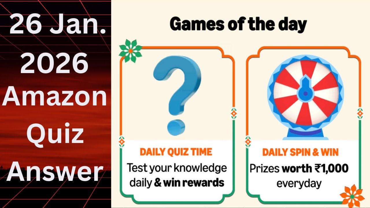 Amazon Daily Quiz Time Quiz Answer Today | Amazon Daily Spin Quiz Answer Today | Amazon Quiz Answer