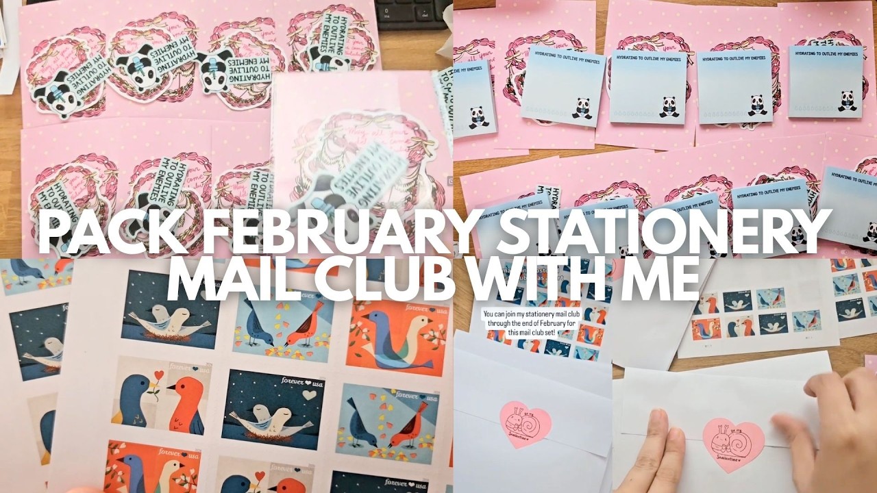 Pack February Stationery Mail Club with Me! 💌 Real time Packing 
