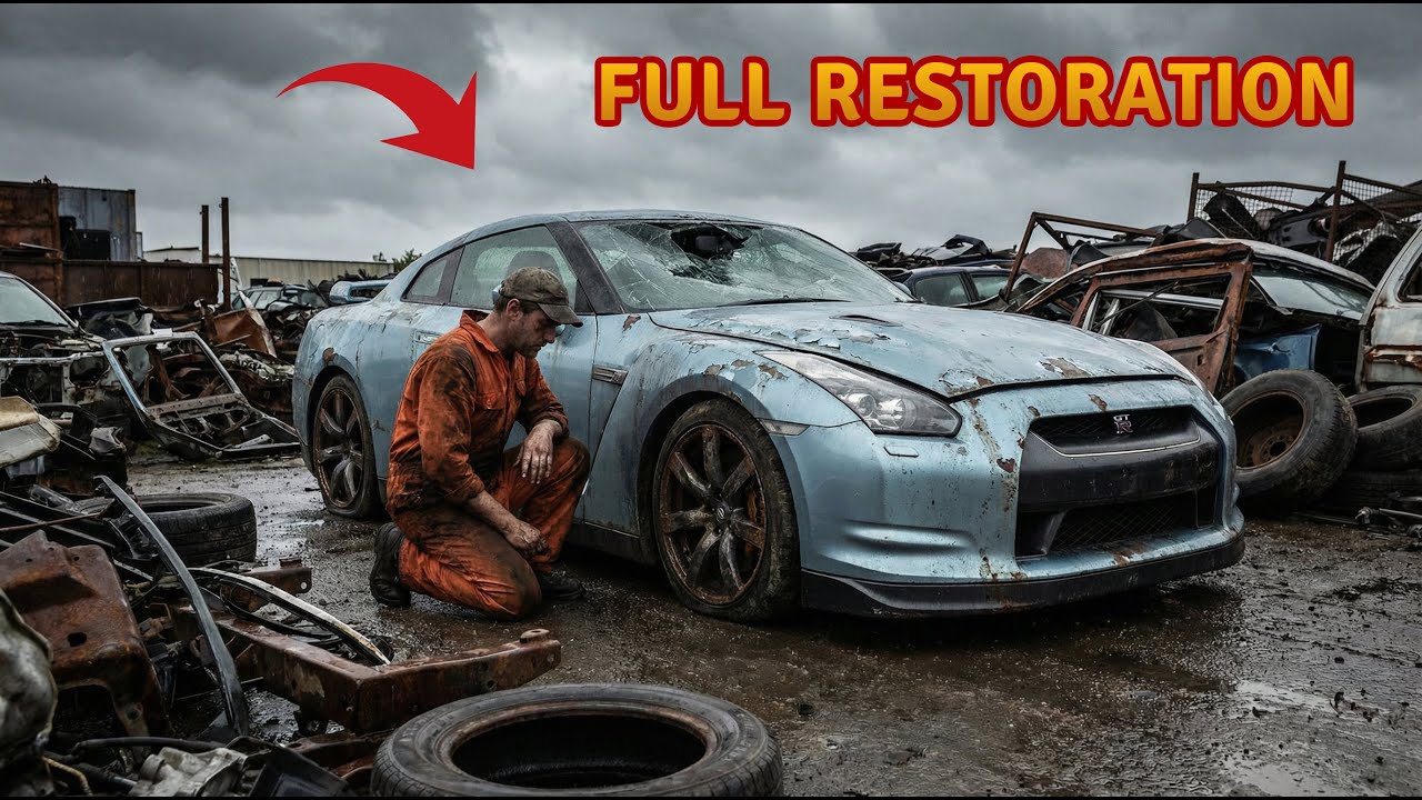 ASMR Car Restoration! Burnt Nissan GT R Full Restoration Looking New