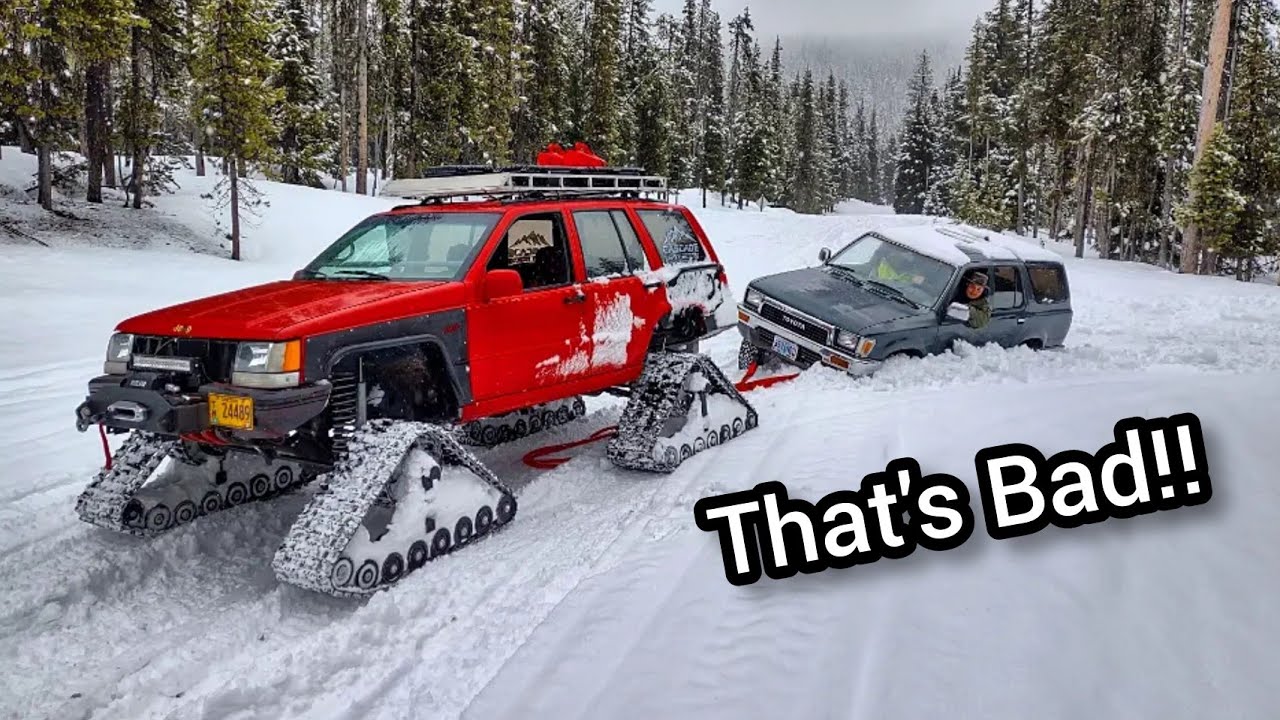 Toyota Gets Stuck 11 Miles Out A Snowmobile Trail!