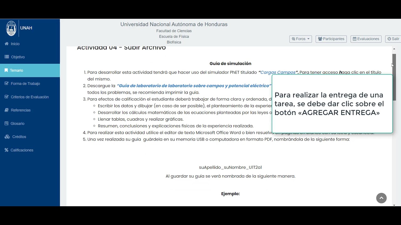 Subir un archivo como tarea