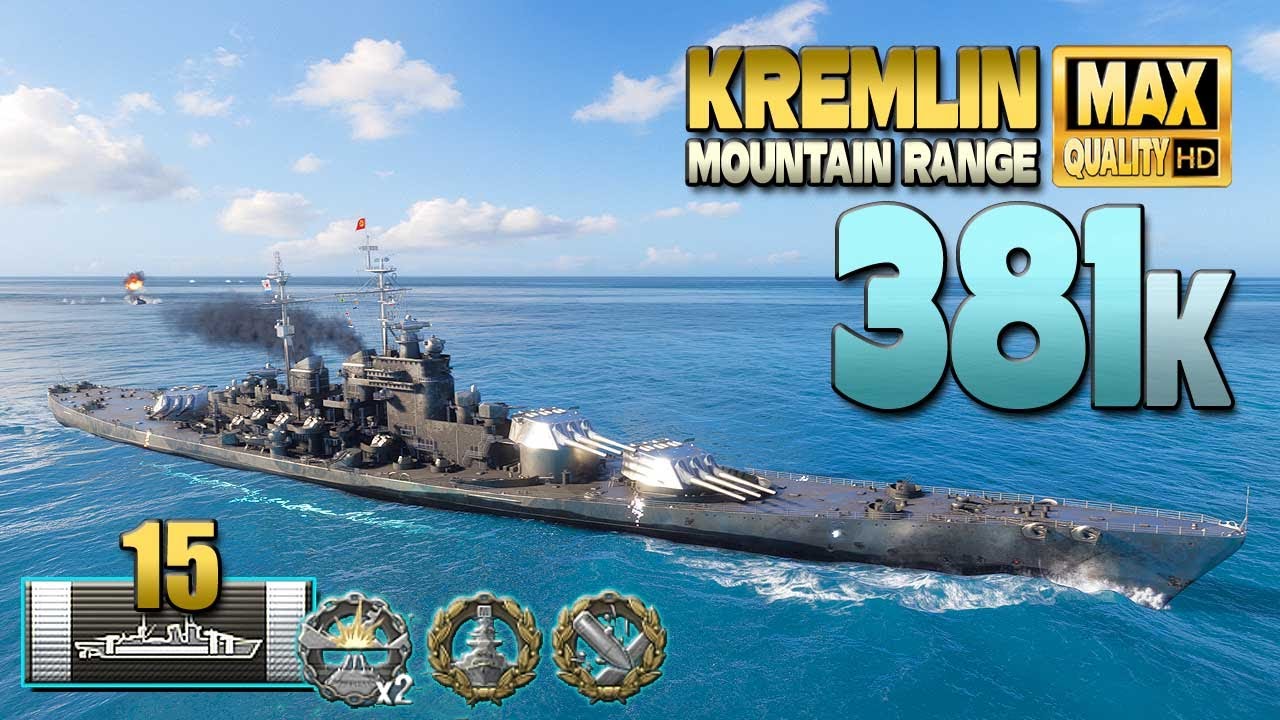 Линкор Кремль: Хорошо сыграно на карте Горный хребет - World of Warships
