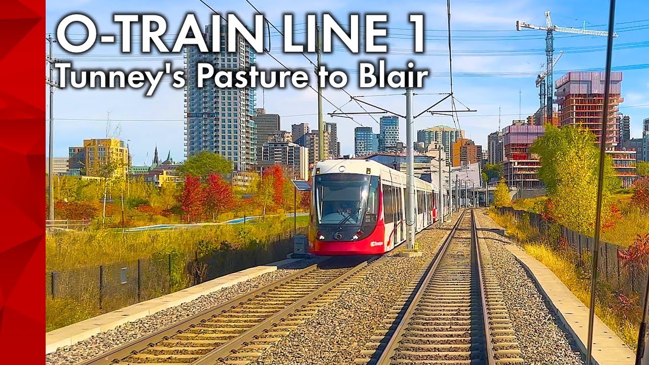 O-Train Line 1 - Tunney's Pasture to Blair (Eastbound Trip in Fall 2025)