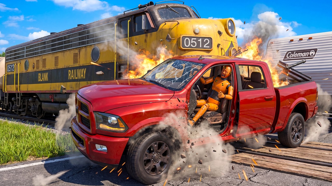 Typical Ram Driver vs. Train: Who Wins? [BeamNG.Drive Stories]